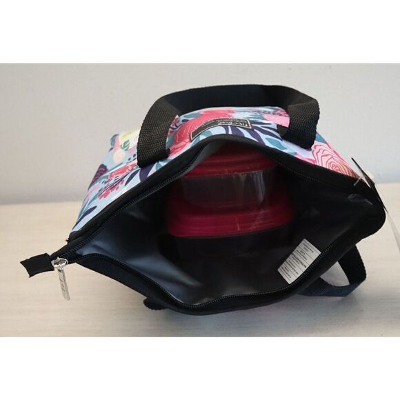 Fit & Fresh FFHT-006 Blue Lorella Posey Floral Print Hanover Lunch Tote Bag - Picture 6 of 11